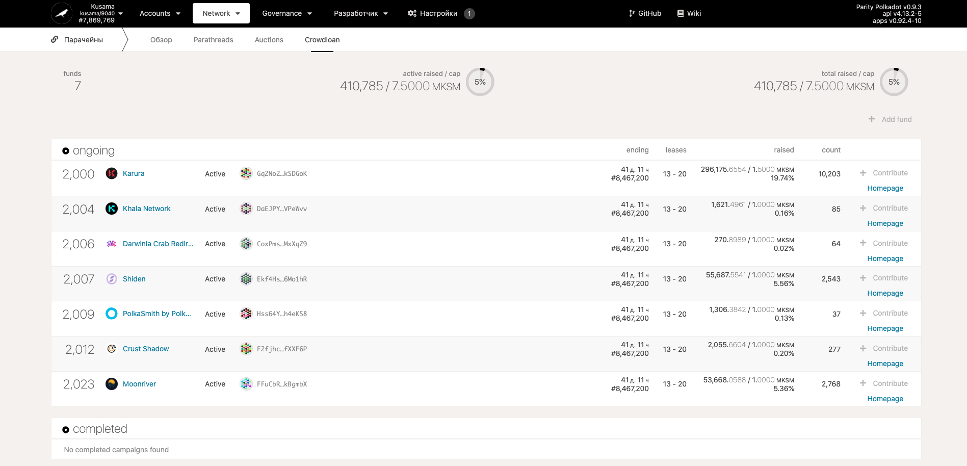 Crowdloan on Polkadot portal