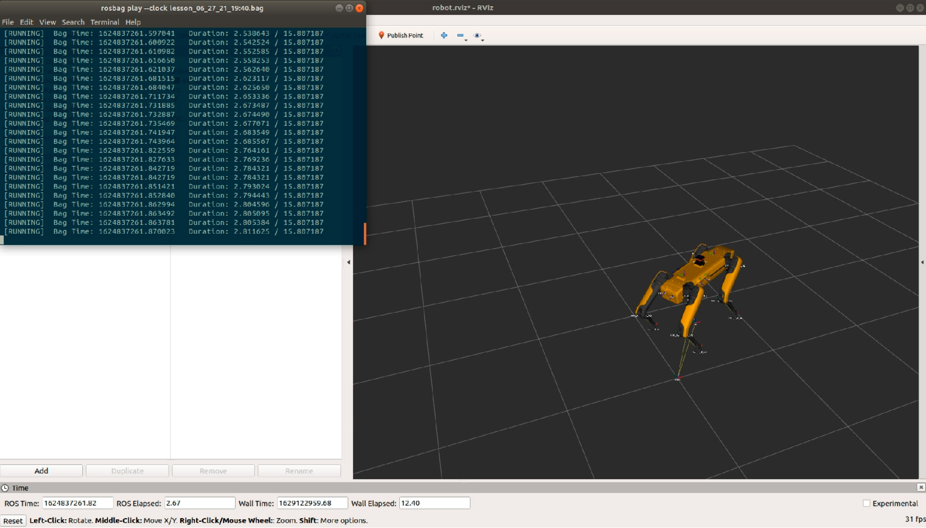 Spot on a 3D robot model