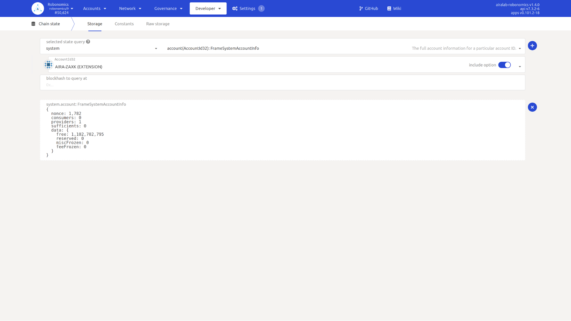 Robonomics Chain state